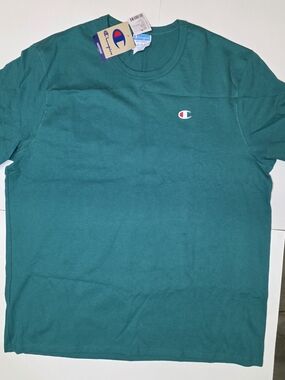Champion Teal Short Sleeve Crewneck T-Shirt with Chest Logo